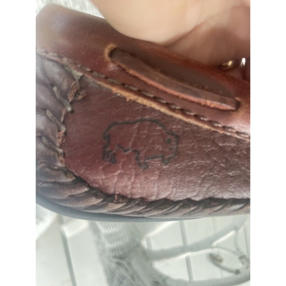 H S Trask Bozeman Montana Brown Leather Drivers Loafers Mens Size 8 1/2D - Picture 11 of 13